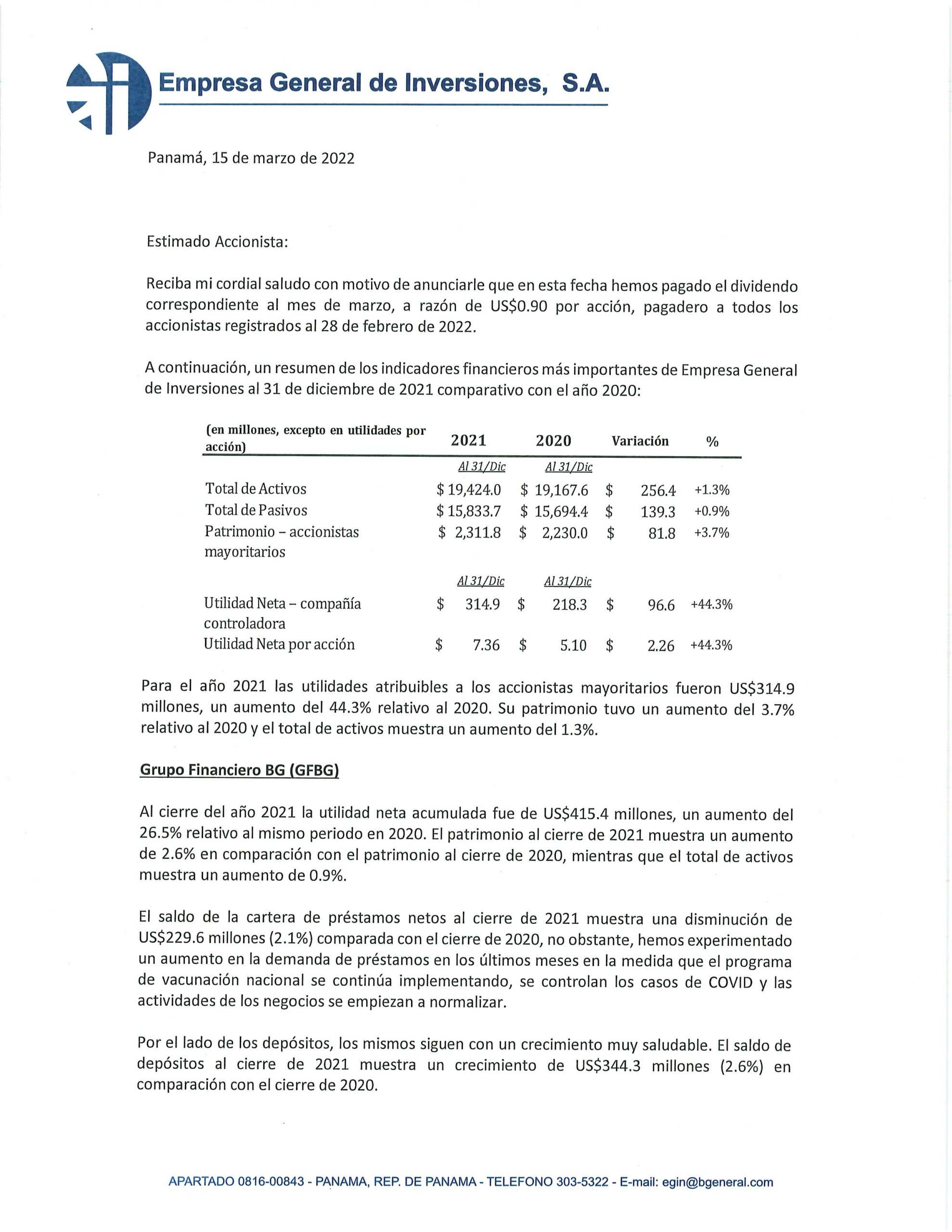 Comunicaciones - Empresa General De Inversiones